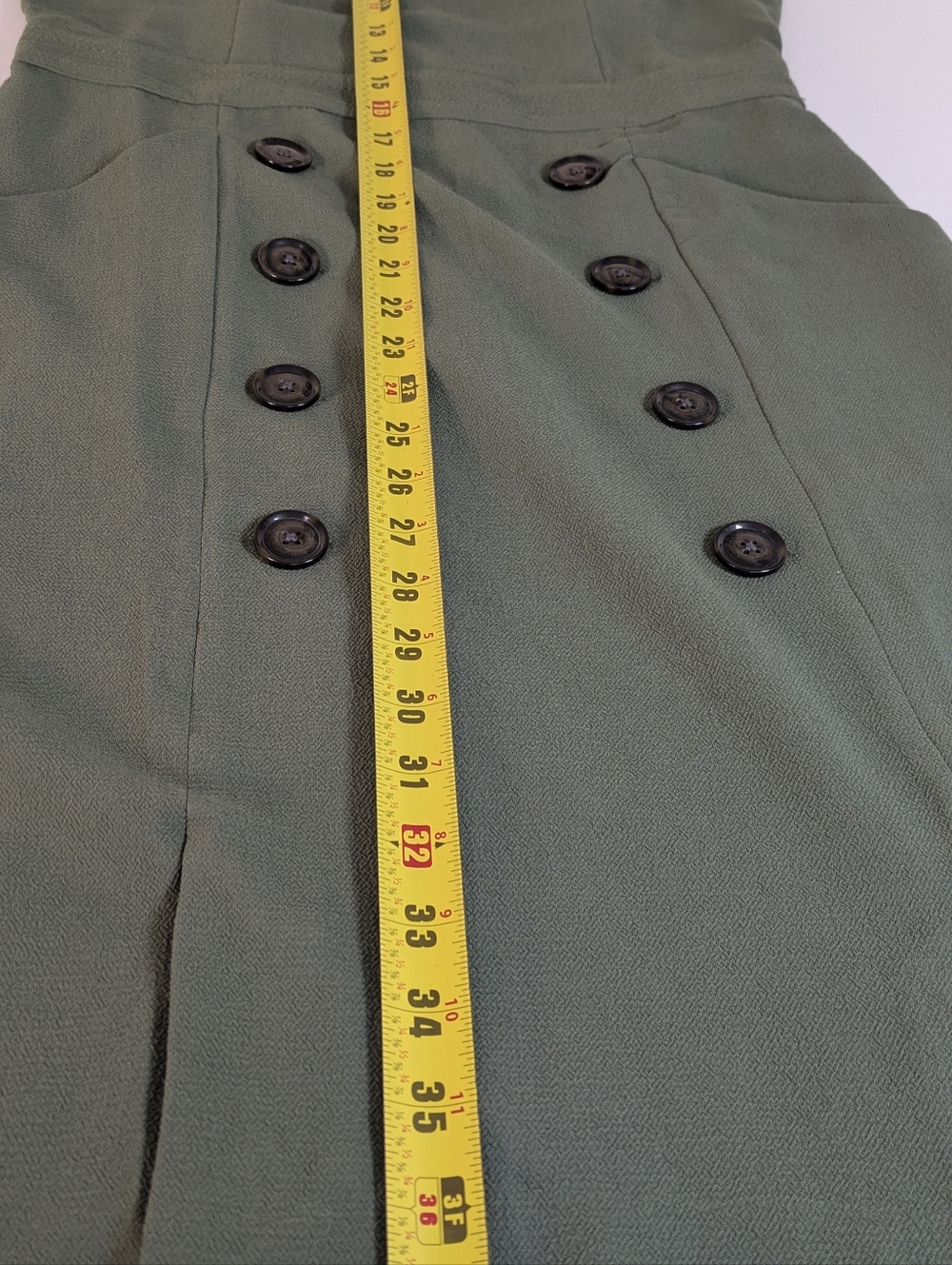 Banana Republic Button-Front Utility Sheath Dress Olive Green Size 4 EUC - Picture 11 of 12